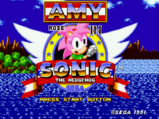 Amy Rose in Sonic the Hedgehog Title Screen